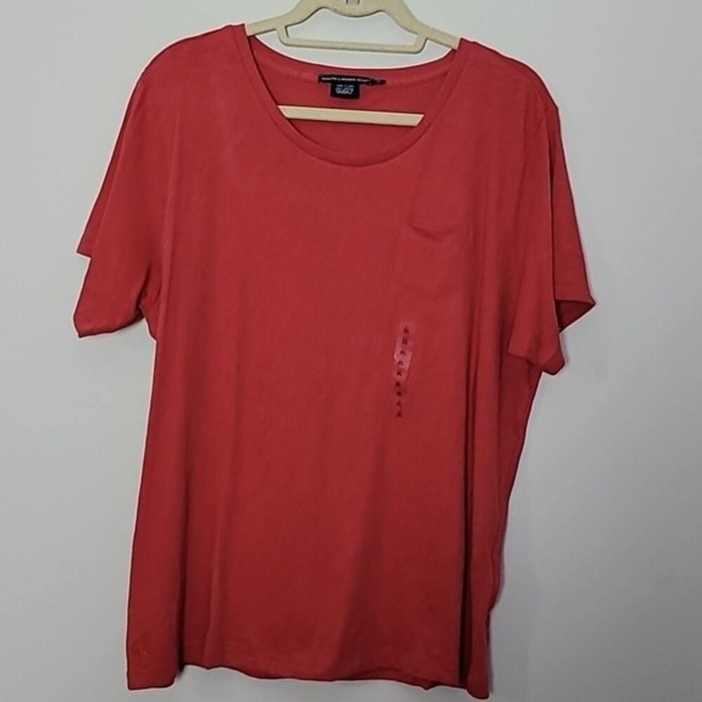 Ralph Lauren red cotton burnt-out t shirt Sz XL NWOT Breathable Basic
